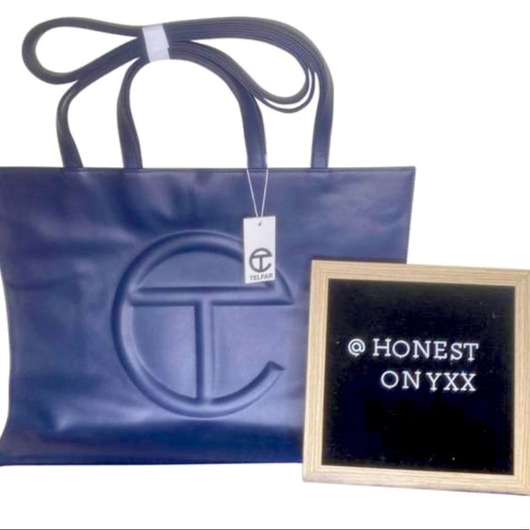 Telfar Large Navy Shopping Bag - Picture 1 of 4